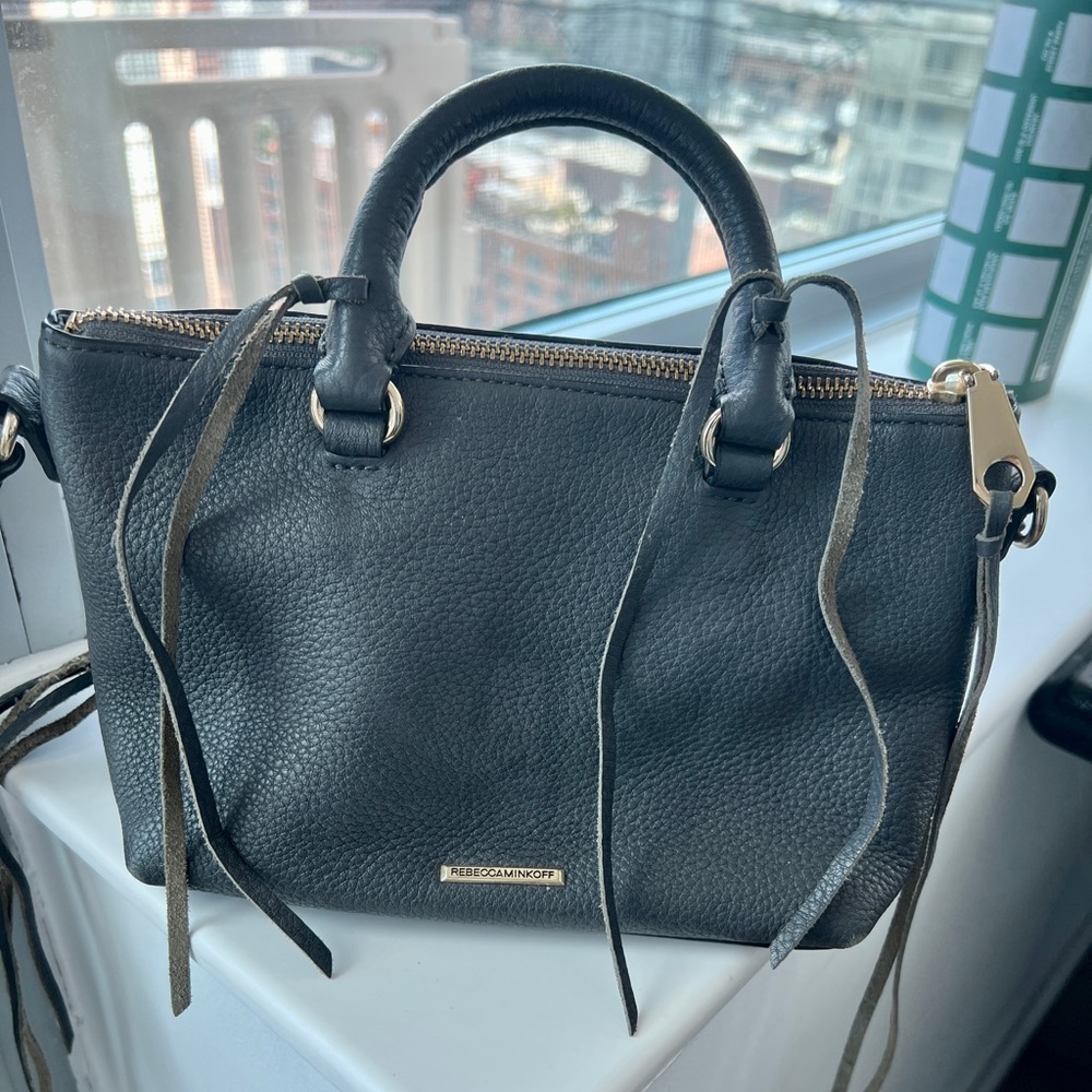 Rebecca Minkoff gray, leather, crossbody purse
